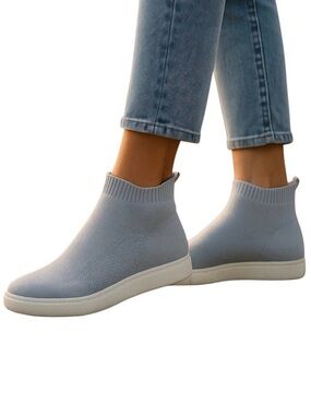 Soda Grey Knit Sock Sneakers Size 9